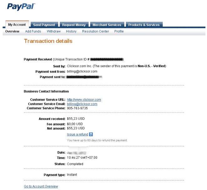 Clicksor Payment Proof
